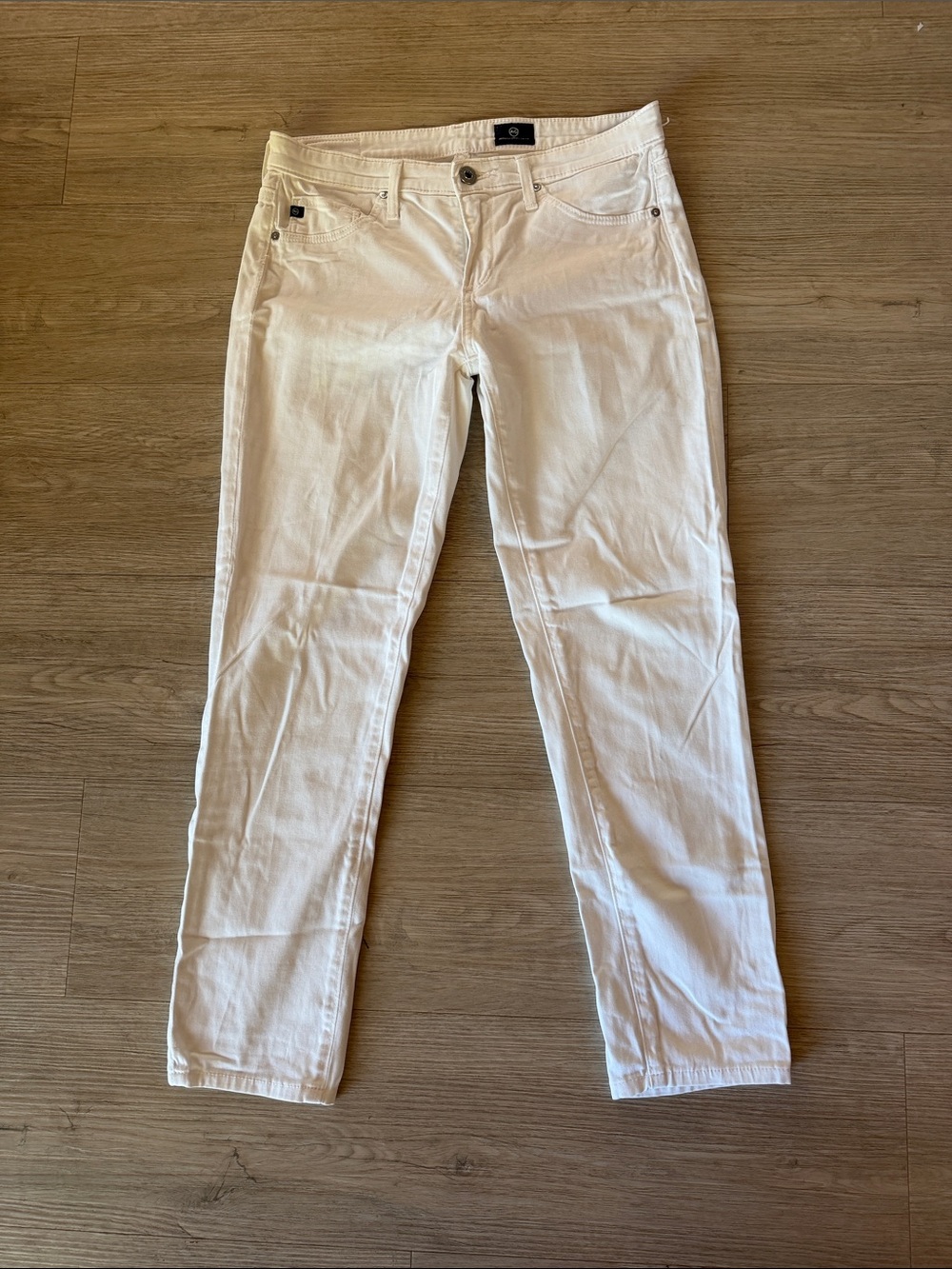 AG Adriano Goldschmied White Straight-Leg Women's Jeans